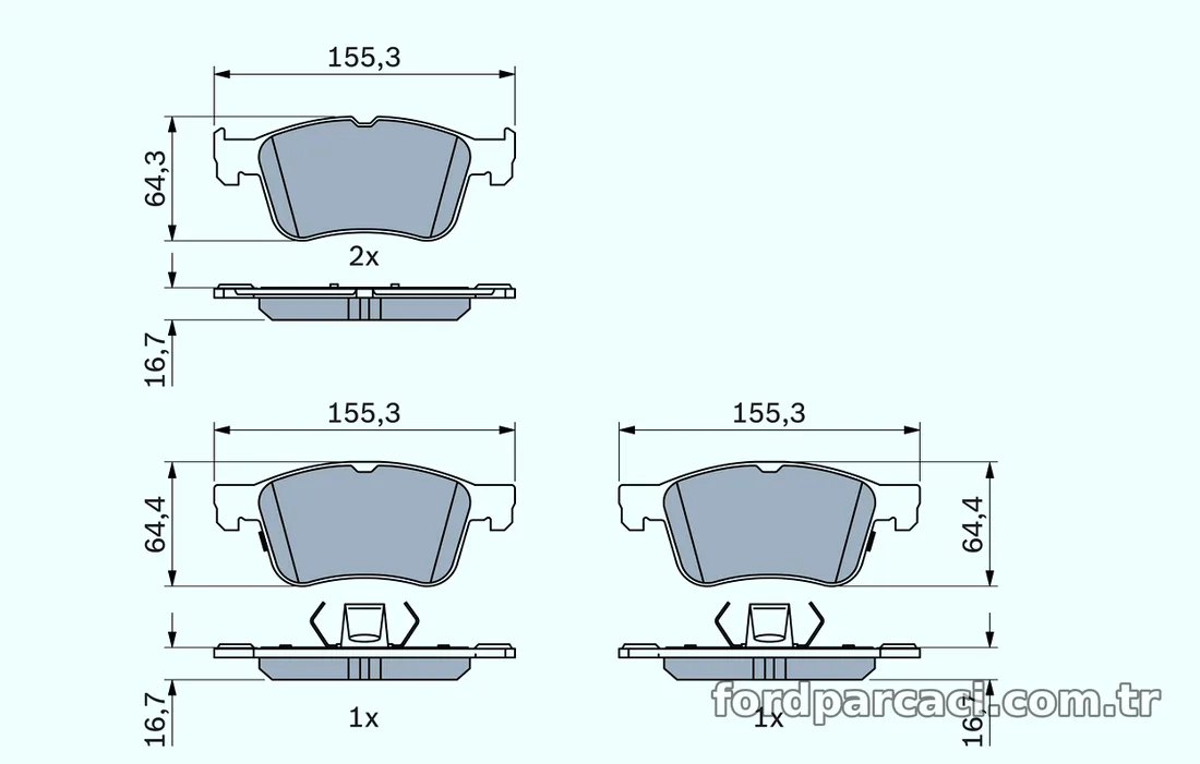 BOSCH 0986424885 Fren Disk Balata - BOSCH - 0986424885
