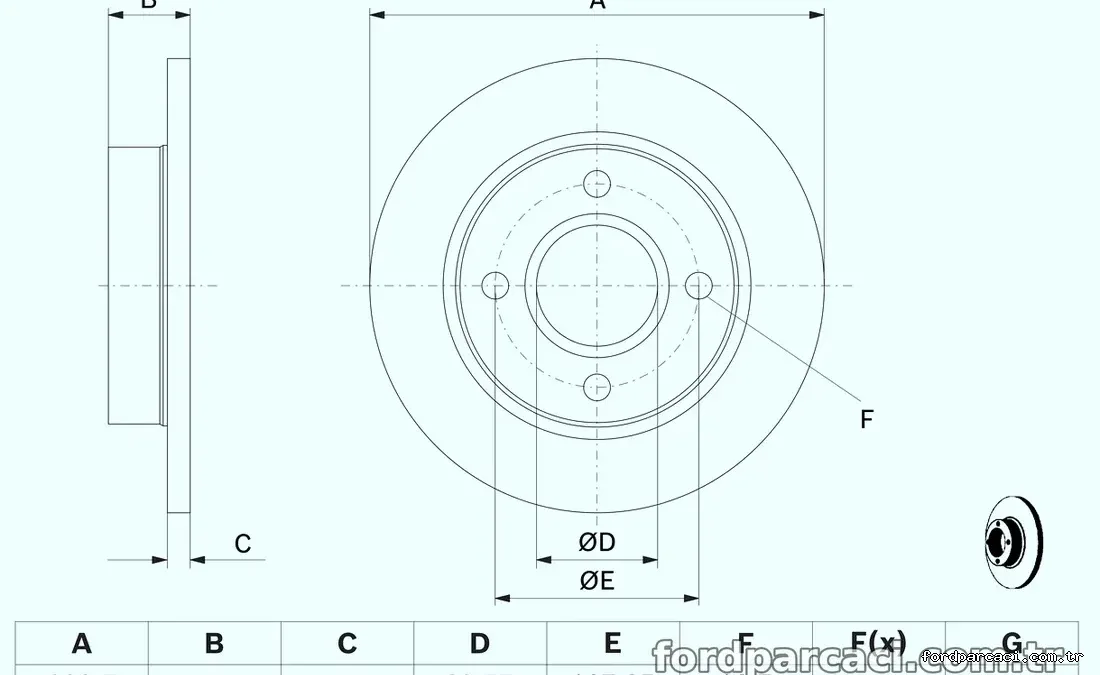 BOSCH 0986478856 Fren Disk Ayna - BOSCH - 0986478856
