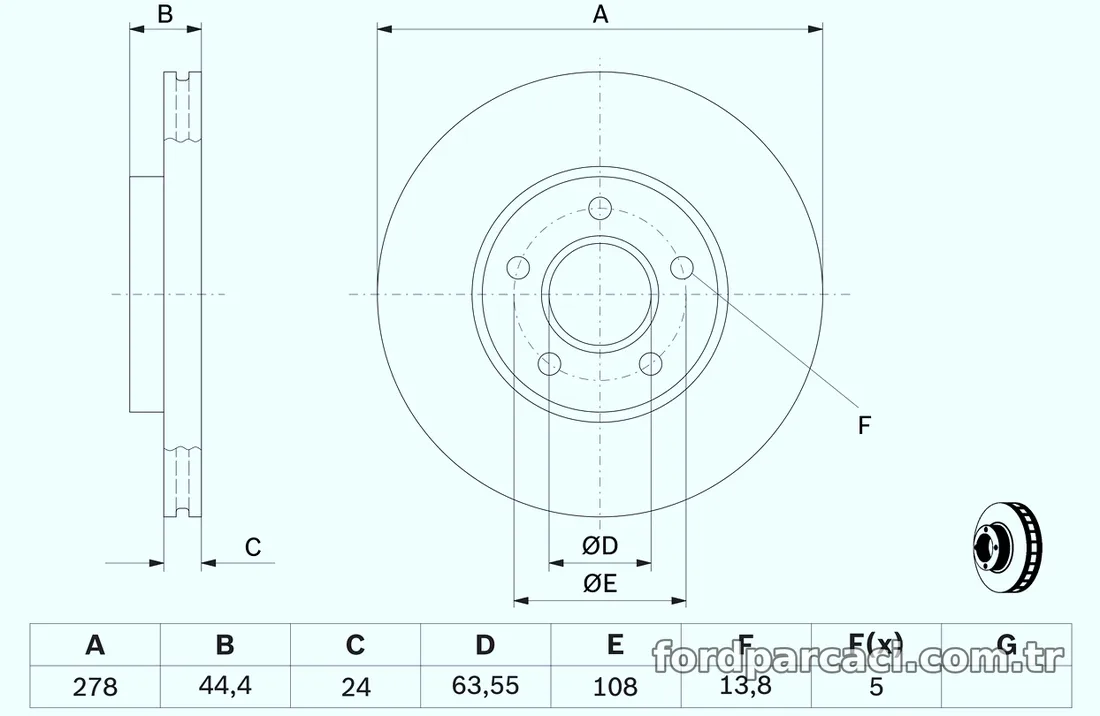 BOSCH 0986479069 Fren Disk Ayna - BOSCH - 0986479069