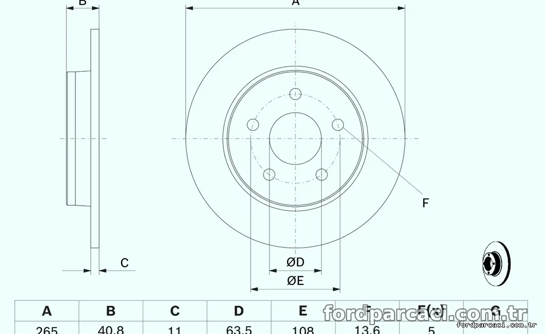 BOSCH 0986479169 Fren Disk Ayna - BOSCH - 0986479169