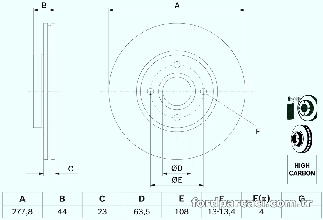 BOSCH 0986479659 Fren Disk Ayna - BOSCH - 0986479659