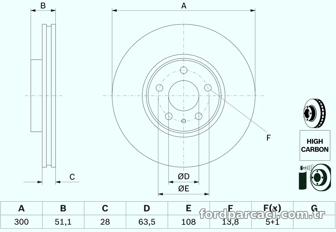 BOSCH 0986479D85 Fren Disk Ayna - BOSCH - 0986479D85