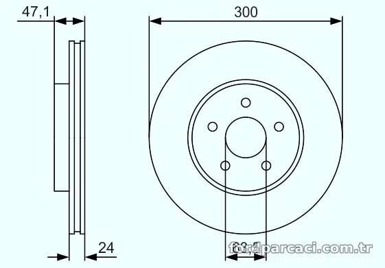 BOSCH 0986479S48 Fren Disk Ayna - BOSCH - 0986479S48