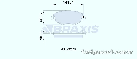 BRAXIS AB0029 Fren Disk Balata - BRAXIS - AB0029