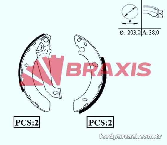 BRAXIS AC0019 Fren Pabuçlu Balata - BRAXIS - AC0019