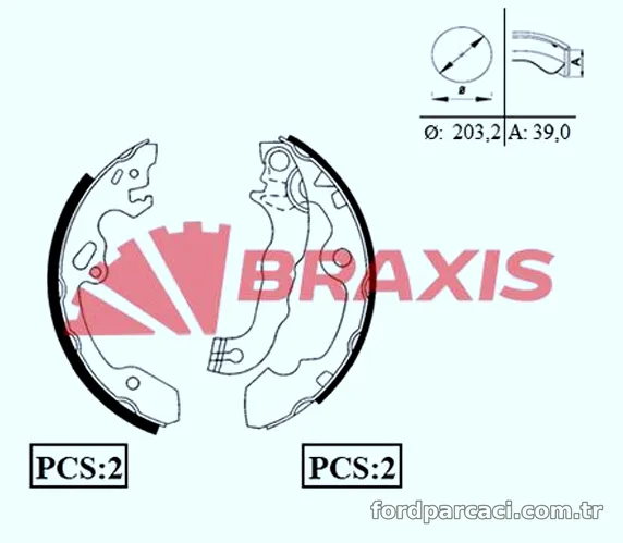BRAXIS AC0044 Fren Pabuçlu Balata - BRAXIS - AC0044