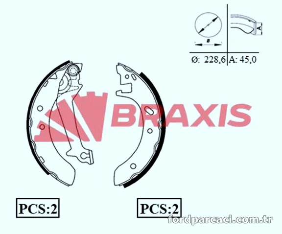 BRAXIS AC0046 Fren Pabuçlu Balata - BRAXIS - AC0046
