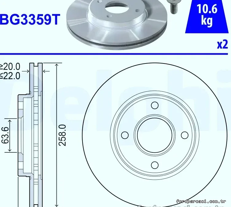DELPHI BG3359T Fren Disk Ayna - DELPHI - BG3359T