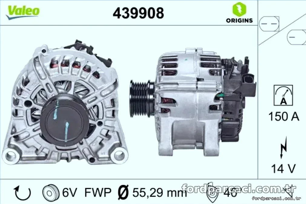 ALTERNATOR KOMPLE FORD KUGA II 2.0 TDCI 14>17 C-MAX 10>15 2.0 TDCI FOCUS III 11>17 2.0 TDCI - Valeo - VALEO 439908