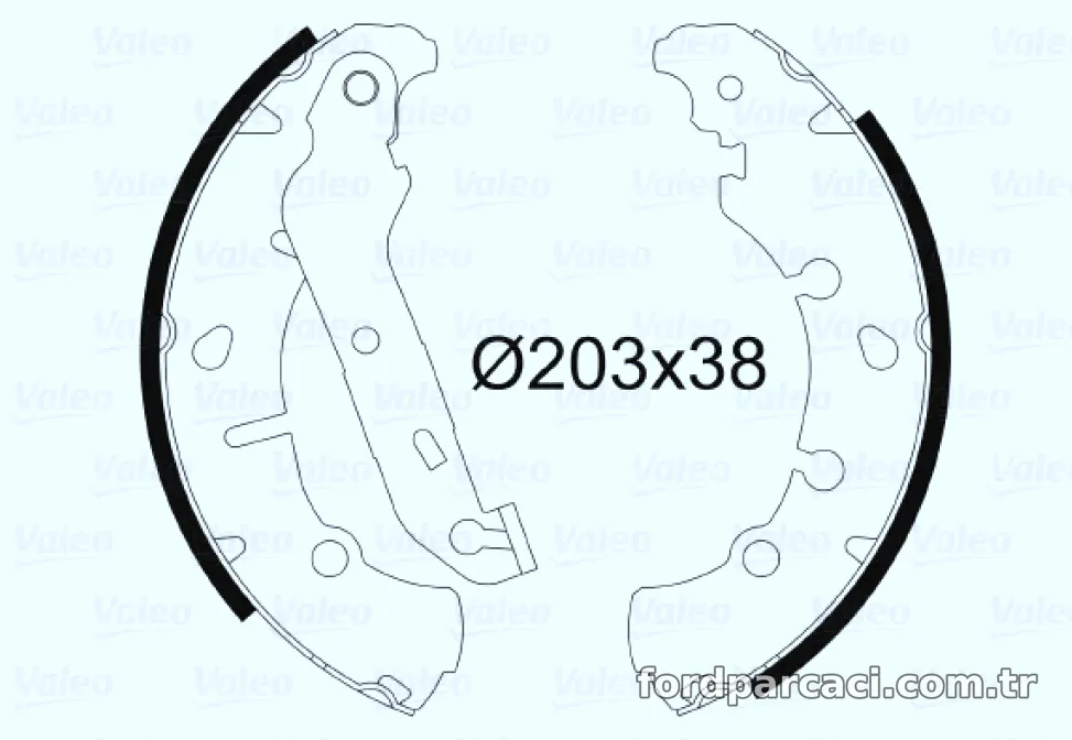 ARKA FREN BALATASI (PABUC) FIESTA IV / V 95>08 FUSION 02 /> FORD KA PUMA 1,6 97>02 MAZDA II 03> - Valeo - VALEO 562772