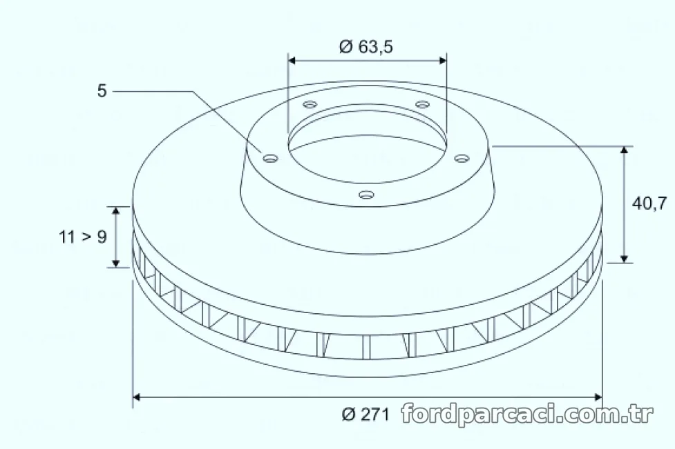 ARKA FREN DISK AYNASI FOCUS III CB8 11>14 FOCUS IIII CEW 14> DÜZ 271mm - Valeo - VALEO 197493