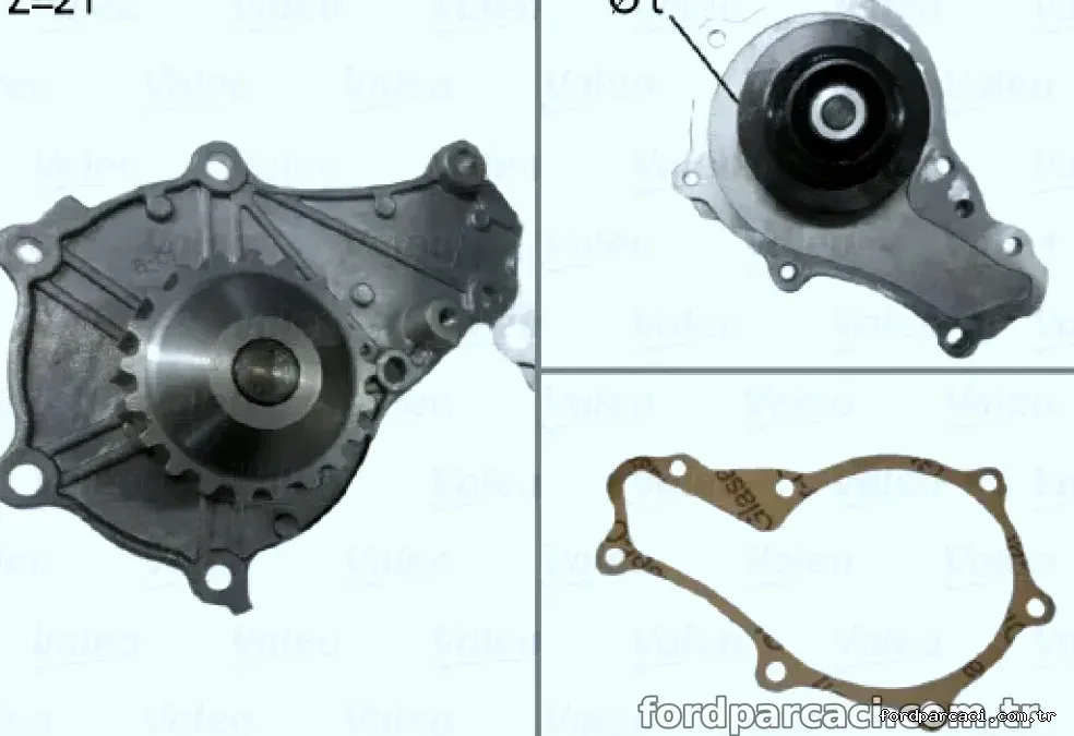DEVIRDAIM SU POMPASI P206 P207 P307 C1 C2 C3 (I II II) C3 PLURIEL XSARA II DV4TD (1.4 HDI 8V) FIESTA 1.4TDCI - Valeo - V