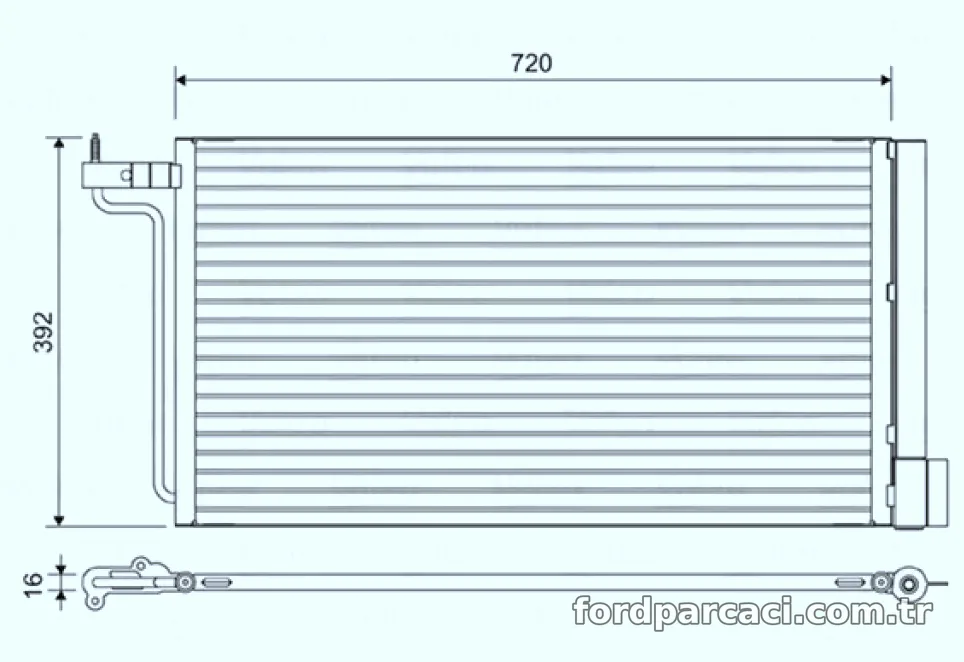 KLIMA RADYATORU FOCUS III 1.6TI 16V / 11 /> C MAX GRAND C MAX 1.6TI 16V 10 /> BENZINLI - Valeo - VALEO 814177