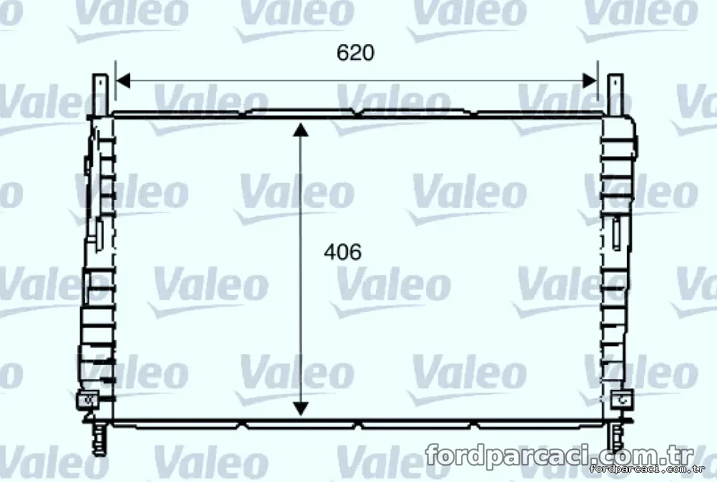 MOTOR RADYATORU (+AC) MONDEO III 1,8 16V / 2,0 16V BENZINLI 01>07 KLIMALI OLCU: (620 X 406 X 19) - Valeo - VALEO 734286