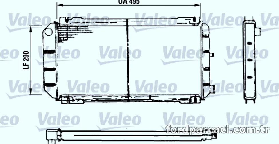 MOTOR SU RADYATOR FIESTA II 1,3 CVH / 1,6 CVH / 1,6D 83>88 OLCU: (34 X 290 X 495) - Valeo - VALEO 730116