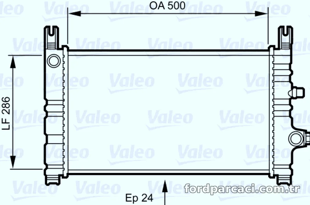 MOTOR SU RADYATORU FIESTA III 1,6 / 1,8 92>96 OLCU: (500 X 286 X 24) KLIMASIZ - Valeo - VALEO 731299