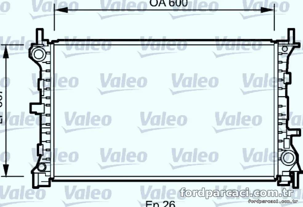 MOTOR SU RADYATORU FOCUS 1,6 16V / 2,0 16V (98 04) OTOMATIK SANZIMAN OLCU: (600 X 367 X 27) - Valeo - VALEO 735046
