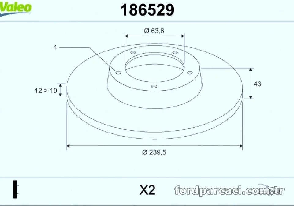 ON FREN AYNASI FIESTA III / IV 89>000 FORD KA 96>00 MAZDA 121 III 96>03 OLCU : (240 X 12 * 4B) – Valeo – VALEO 186529″ loading=”lazy” /></figure>
<p class=