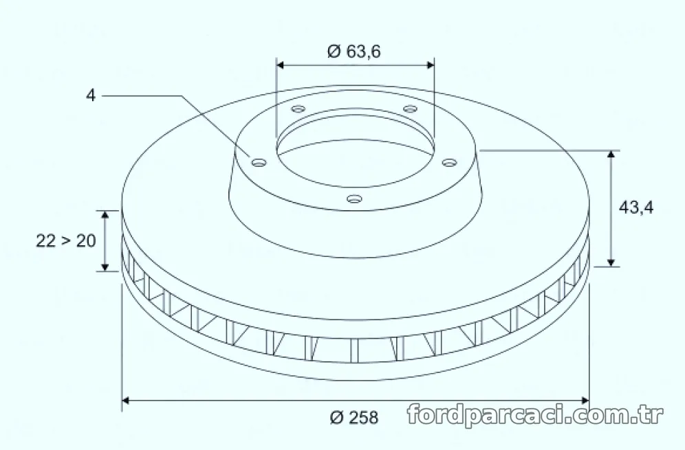 ON FREN DISK AYNASI FOCUS I 98>04 FIESTA V 00>08 FUSION 02>12 FORD KA 1,6 03>08 MAZDA II 1,2 / 1,4 / 1,6 03> - Valeo - V