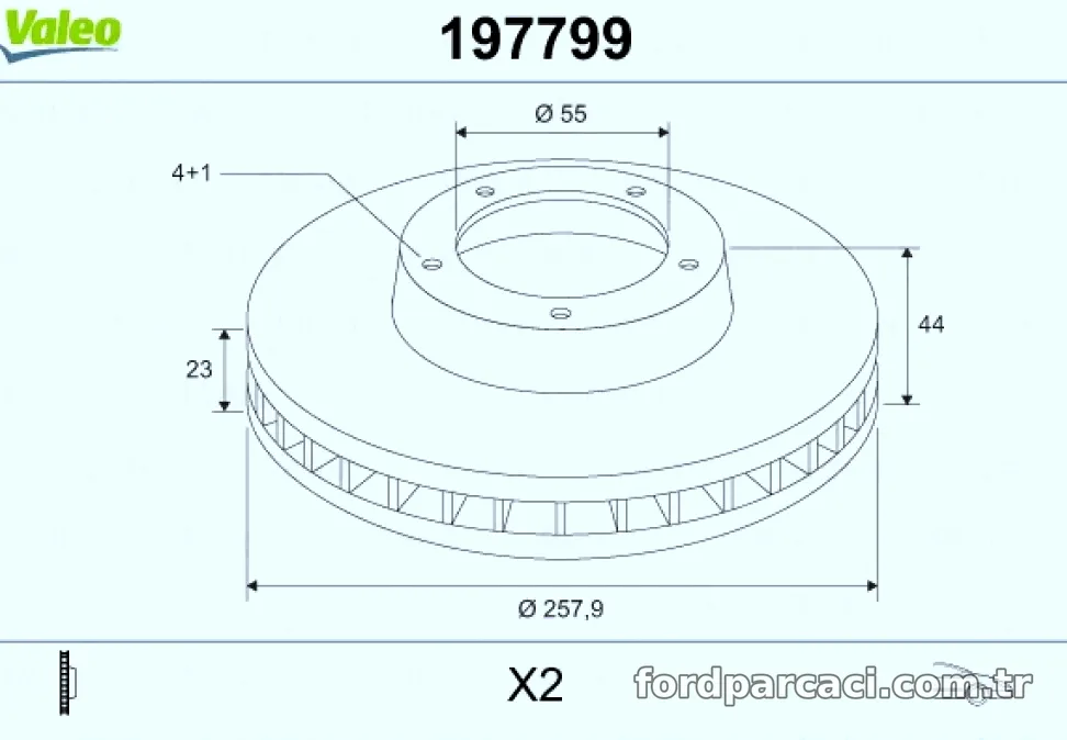 ON FREN DISK AYNASI HAVALI MAZDA 2 1.3 / 1.4 MZR CD / 1.5 / 1.6 MZ CD 07 FORD KA+18> - Valeo - VALEO 197799