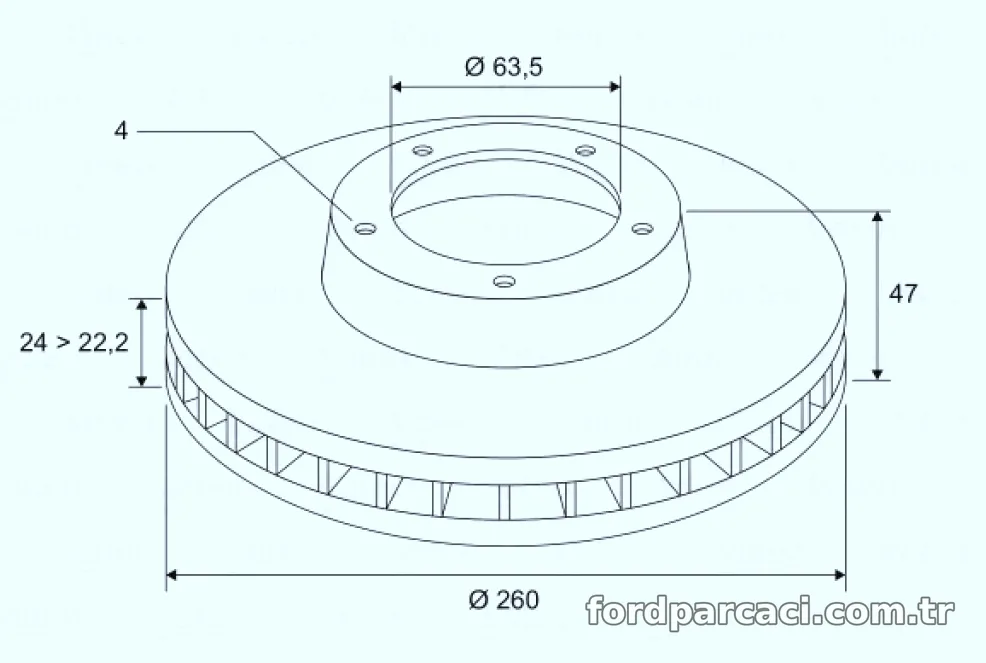 ON FREN DISK AYNASI MONDEO II / III 92>00 SCORPIO 94>98 COUGAR 98>001,6 16V / 1,8 / 2,0I 16V (HAVA SOGUTMALI) - Valeo -