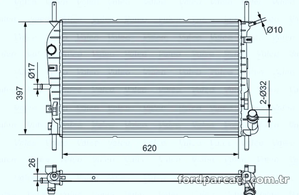 RADYATOR MERCEDES V 200 / 220 - Valeo - VALEO 734699