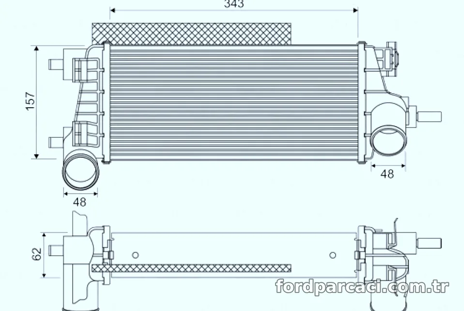 TURBO RADYATORU FORD FOCUS III 11>17 GRAND C-MAX 11> 1.0 ECOOBOOOST - Valeo - VALEO 818667