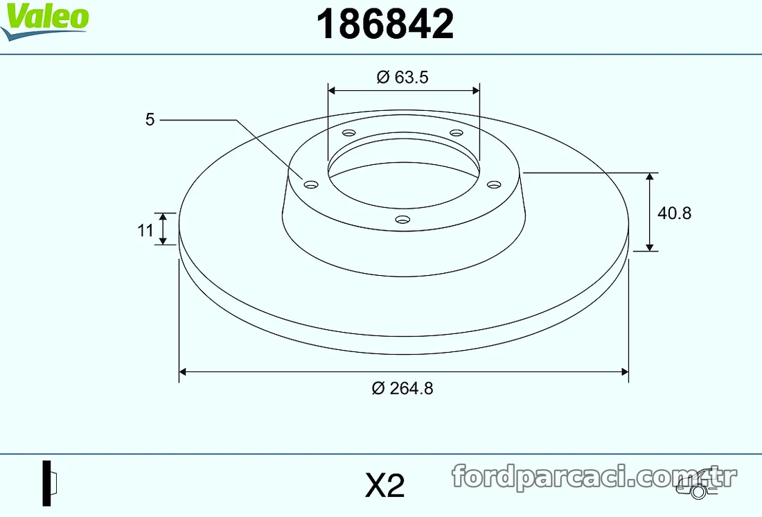 VALEO 186842 Fren Disk Ayna - VALEO - 186842