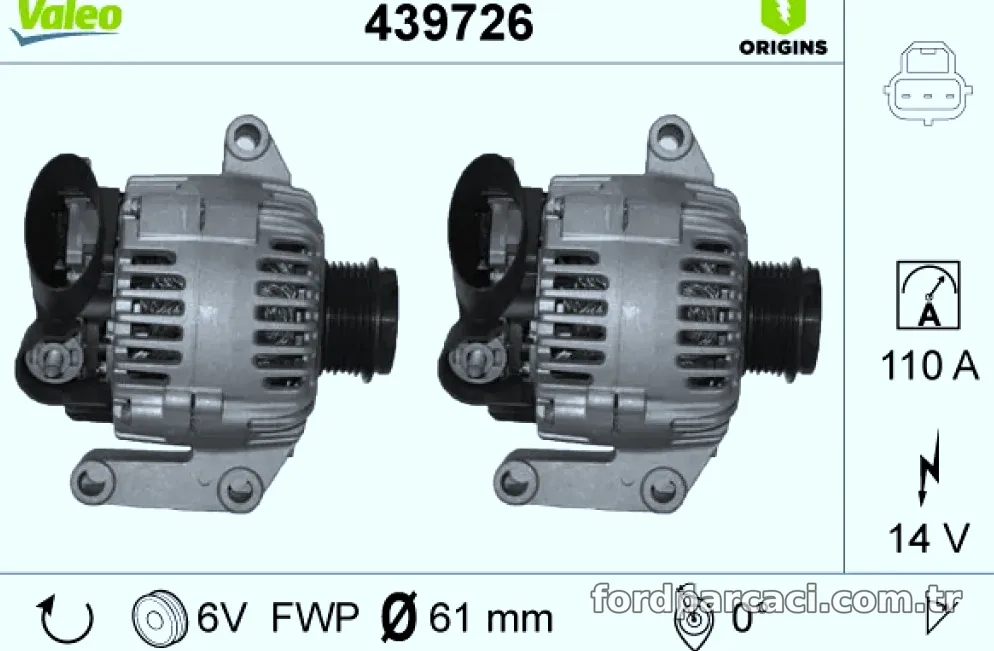 VALEO 439726 ALTERNATOR FORD MONDEO - Valeo - VALEO 439726