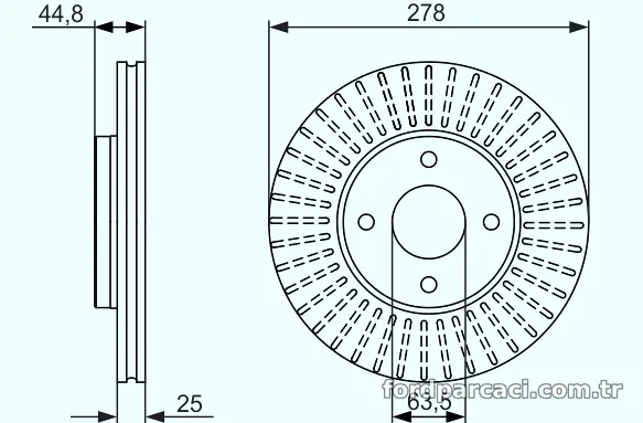 BOSCH 0986479637 Fren Disk Ayna - BOSCH - 0986479637