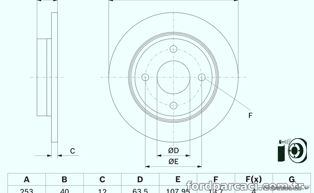 BOSCH 0986479F63 Fren Disk Ayna - BOSCH - 0986479F63