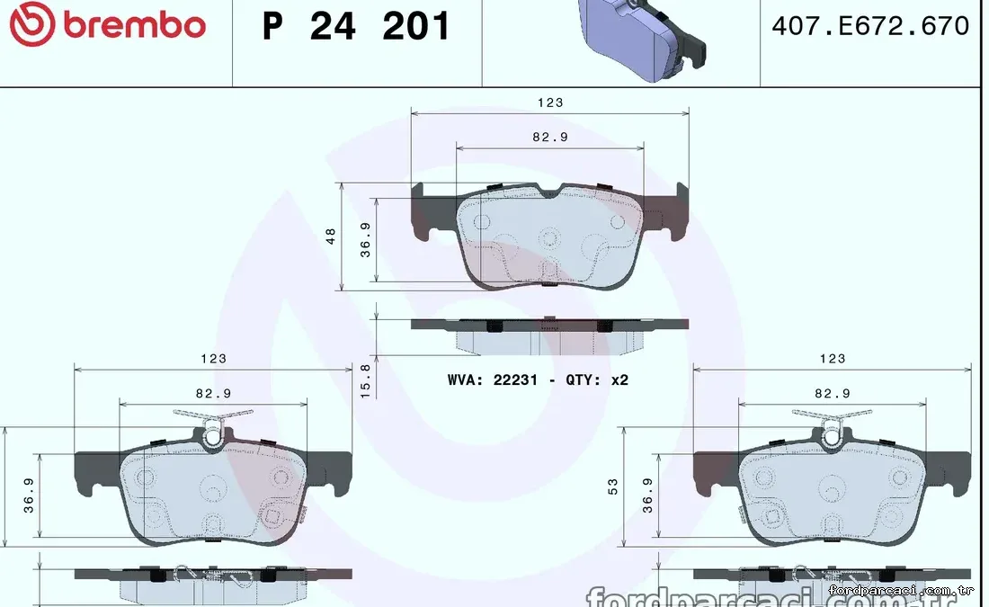 BREMBO P24201 Fren Disk Balata - BREMBO - P24201