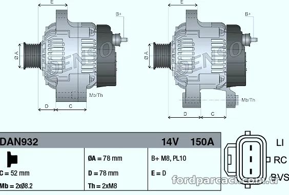 DENSO DAN932 Alternatör - DENSO - DAN932