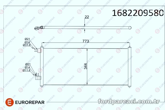 EUROREPAR 1682209580 Klima Radyatörü - EUROREPAR - 1682209580