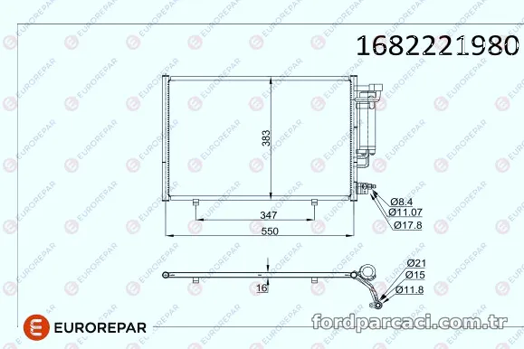 EUROREPAR 1682221980 Klima Radyatörü - EUROREPAR - 1682221980