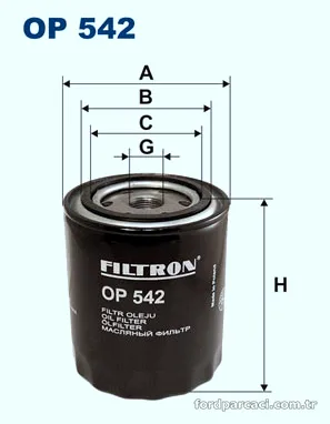 FILTRON OP542 Yağ Filtresi - FILTRON - OP542